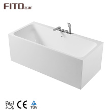 Popular Bathroom Luxury 1 Person 1600mm White Soaking Freestanding Acrylic Bathtub With Faucet